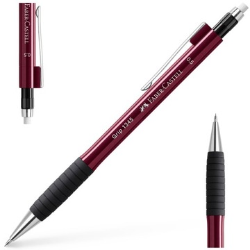 FABER-CASTELL Ołówek automatyczny z gumką na rysiki 1345 Grip 0,5 METALLIC