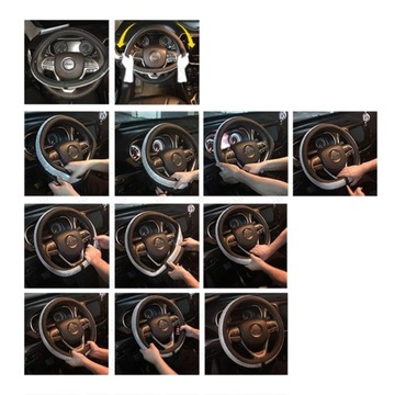 Diamentowa skórzana osłona kierownicy samochodu, damska