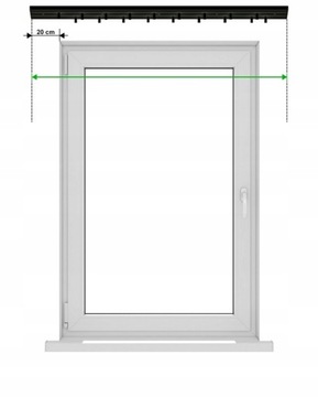 ЧЕРНЫЙ ТРОЙНОЙ потолочный карниз с чехлом Потолочный карниз с чехлом 9СМ