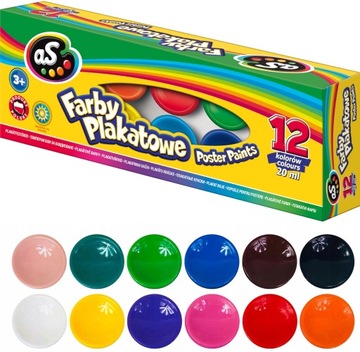ASTRA AS FARBY PLAKATOWE 12 kolorów x 20ml