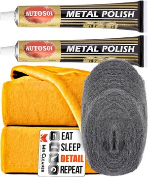 НАБОР ПАСТЫ ДЛЯ ПОЛИРОВКИ МЕТАЛЛА 2X AUTOSOL METAL POLISH + ШЕРСТЬ