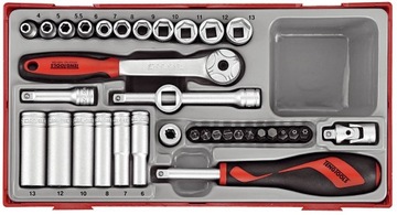 ZESTAW KLUCZY NASADOWYCH Z CHWYTEM 1/4 TENG TOOLS TT1435