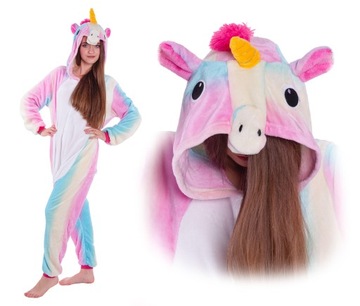 JEDNOROŻEC Piżama Jednoczęściowa Kombinezon Kigurumi Onesie M 155-164 cm