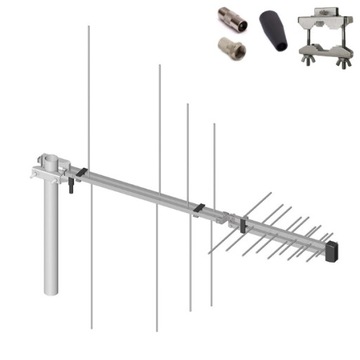 Antena UHF VHF logarytmiczna H/V DVB-T2 Combo 9dBi