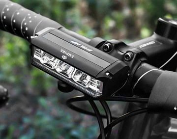 МОЩНЫЙ СВЕТОДИОДНЫЙ ПЕРЕДНИЙ ВЕЛОСИПЕДНЫЙ ФОНАРЬ 900ЛМ 2000мАч IP65 3 ДИОДА + СВЕТОДИОД