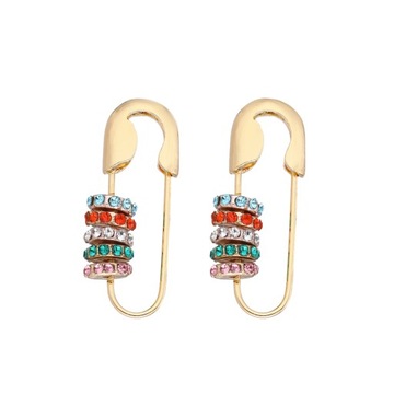 Gold U-shaped Stud Earrings Paper Clip Pin