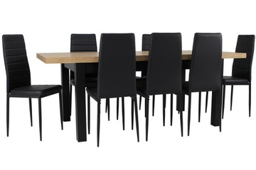 ZESTAW DO JADALNI Stół plus 8 krzeseł Z EKOSKÓRY