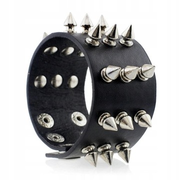 Punk leather bracelet with spikes in Gothic style