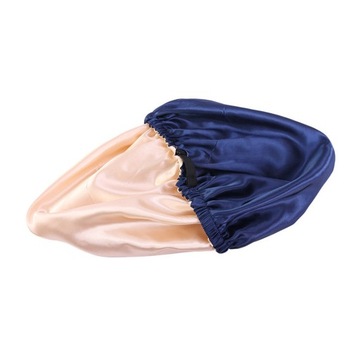 Атласная спальная шапочка с эластичной шапочкой, темно-синяя