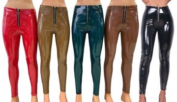 LEGGINSY WINYLOWE GETRY WINYL SPODNIE RURKI LATEKS