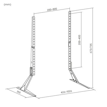 UNIWERSALNY STOJAK NÓŻKI PODSTAWA POD TELEWIZOR 23'' - 75'' KRUGER MATZ