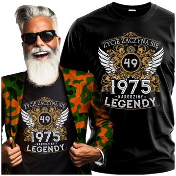męska Koszulka Życie zaczyn asię po 1975 Narodziny Legendy M