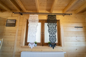 ŁAPACZ SNÓW Firany gotowe panel żakardowy biały klasyczny 43x140 ALIA