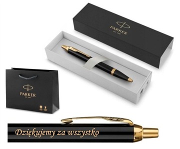 DŁUGOPIS PARKER IM GT ZE ZŁOCENIAMI NA PREZENT Z GRAWEREM I TOREBKĄ GRATIS