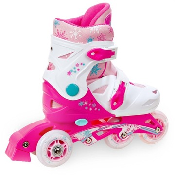 Роликовые коньки 3 в 1 Croxer Missy 27-30 + протекторы Fiber Pink XS