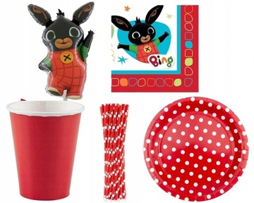 BING BIRTHDAY ДЕНЬ РОЖДЕНИЯ ШАРЫ ТАРЕЛКИ, ЧАШКА, НАБОР ШАРОВ