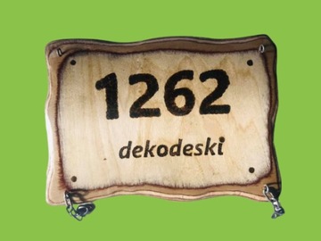 TABLICZKA z NUMEREM DOMU SZYLD Drewniany na ŚCIANĘ