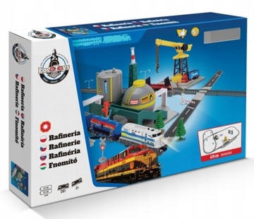 Loco Toys duża kolejka do rozbudowywania RAFINERIA 670cm