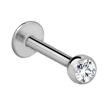Labret z kulką - Kryształek 1,2/6/3 kryształowy
