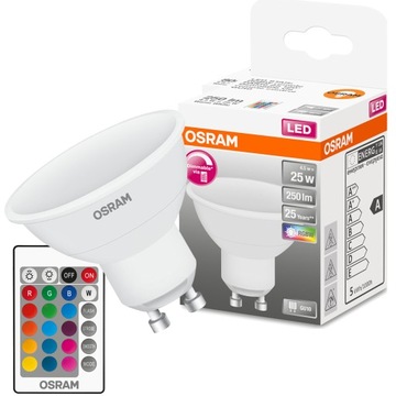 Żarówka LED GU10 4.5W RGB+W 827 OSRAM + PILOT