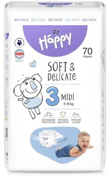 Pieluszki Bella Happy 3 Midi 5-9kg 70 szt. BIG PACK