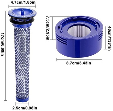 4x HEPA-ФИЛЬТРА ФИЛЬТР ПРЕДВАРИТЕЛЬНОЙ ОТДЕЛКИ ДЛЯ ПЫЛЕСОСА DYSON DC V6 V7 V8