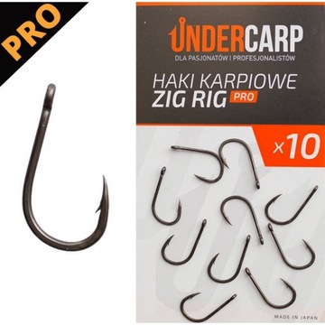 Ostre Mocne Haki Karpiowe Do Kulek Pianek Undercarp Zig Rig Pro Nr 4 10szt.