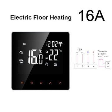 Контроллер температуры TUYA WiFi с управлением через приложение 16А