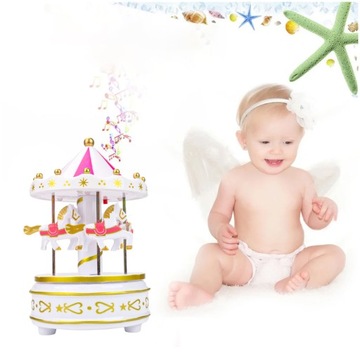 КАРУСЕЛЬНАЯ РОЖДЕСТВЕНСКАЯ МУЗЫКАЛЬНАЯ ШКАТУЛКА 11 Х 18 СМ ДЛЯ УКРАШЕНИЯ ИЛИ В ПОДАРОК