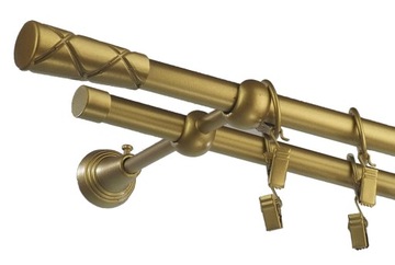 Karnisz metalowy fi 16 podwójny 150 cm