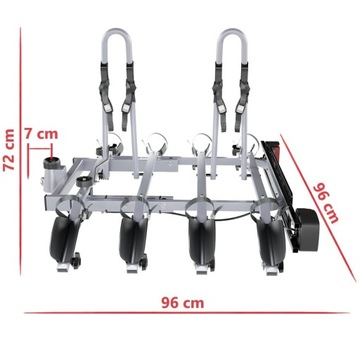 BAGAŻNIK ROWEROWY NA HAK PLATFORMA 4 ROWERY 7 PIN
