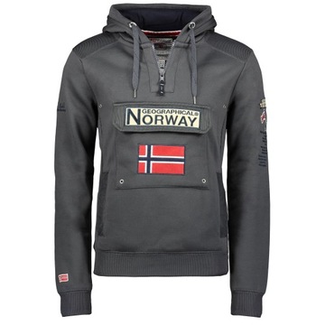 Bluza sportowa kangurka Geo Norway GYMCLASS CIEPŁA TRENINGOWA MODNA WU4185H