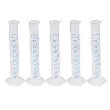 Zestaw plastikowych probówek testowych o pojemności 50 ml z cylindrem miaro
