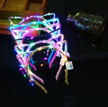 ДЕКОРАТИВНАЯ ПОВЯЗКА НА ГОЛОВУ КОШАЧЬИ УШИ CAT LED СВЕТЯЩАЯСЯ УНИВЕРСАЛЬНАЯ