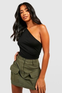 LC12314 *BOOHOO PETITE CZARNE BODY NA JEDNO RAMIĘ S