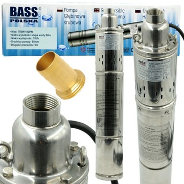 BASS PL GŁĘBINOWA POMPA DO WODY STUDNI 4200L/H 95mm ŚRUBOWA 70l/min 1000W