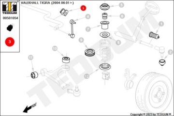 РЕЗИНОВЫЙ СТАБИЛИЗАТОР ПЕРЕДНИЙ ВНУТРЕННИЙ OPEL VAUXHALL ASTRA TIGRA
