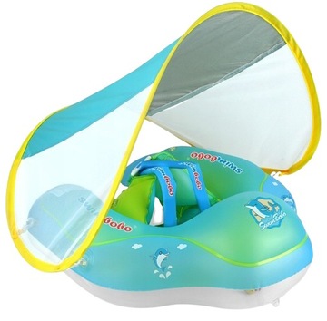 НАДУВНАЯ ЛОДКА-ПОНТУ С КОЛЬЦОМ ДЛЯ ПЛАВАНИЯ С ВЕРХОМ ДЛЯ МАЛЕНЬКИХ ДЕТЕЙ