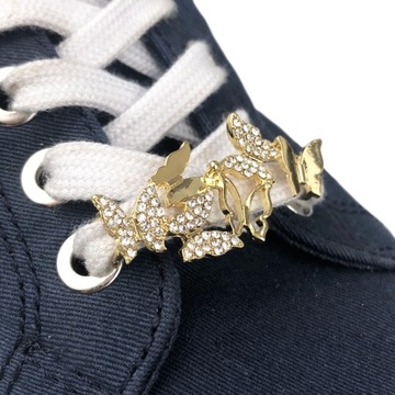 2 УКРАШЕНИЯ для обуви Шнурки Запонки Бабочки, стразы