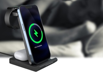 Беспроводное зарядное устройство 3in1 Charging Station для iPhone Apple Watch Airpods