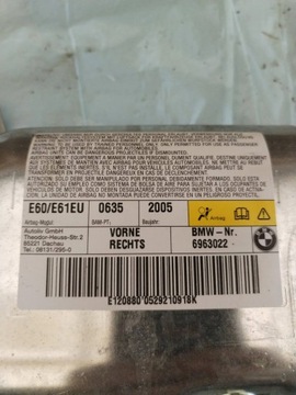 BMW 5 E60 E61 2004 ULOŽENÍ VZDUCHOVÉ