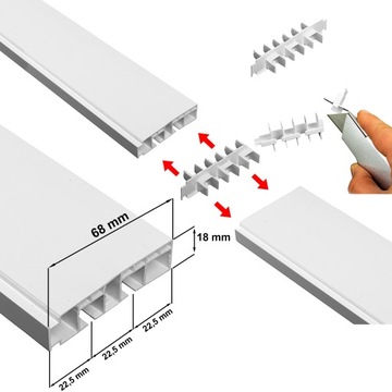 КАРЕНС с крышкой, 2-х направляющий потолочный рельс из ПВХ 300