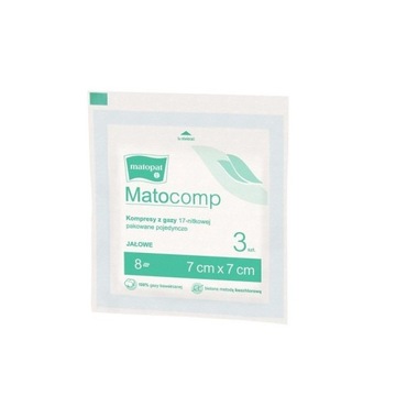 Kompresy z gazy jałowe Matocomp 7cm x 7cm 3szt. 8w
