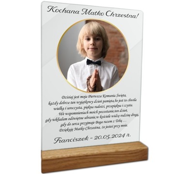Podziękowanie dla rodziców chrzestnych dziadków komunia