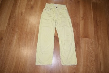 Zara Spodnie dżinsowe jeansy żółte szerokie 140 9-10 lat