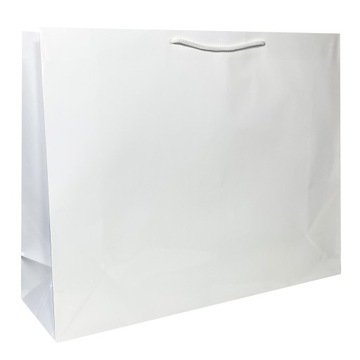 Duża torba laminowana BIAŁA 47x14x36 cm