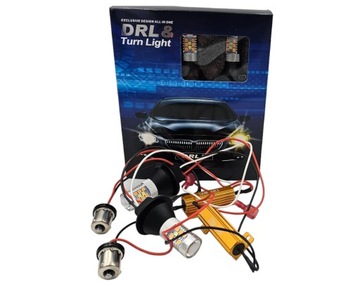 СВЕТОДИОДНЫЕ ДХО ПОВОРОТЫ + ДНЕВНЫЕ ОГНИ 28SMD 2в1 BAU15S PY21W УЛЬТРА МОЩНЫЙ