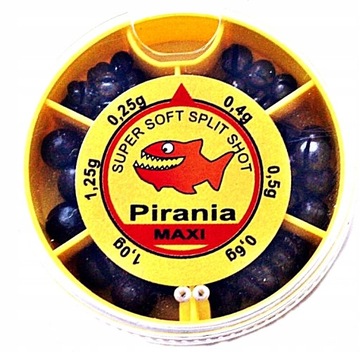ŚRUT WĘDKARSKI W PUDEŁKU L 50gr. MAXI PIRANIA.
