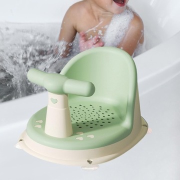Противоскользящее сиденье для ванны Сиденье для ванны со съемной ручкой Зеленое сиденье для ванны