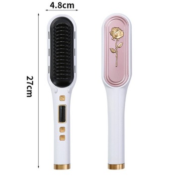 2 In 1 Professional Negative Ion Hair Straightener Brush with Lcd Display